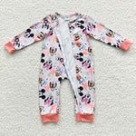 LR0298 Cartoon Mouse Pink Baby Zip Sleeper