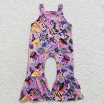 SR0390 Halloween Pumpkin Purple Girl's Jumpsuit