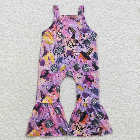 SR0390 Halloween Pumpkin Purple Girl's Jumpsuit