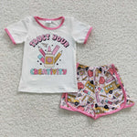 GSSO0336 Back to school Trust Your Girl's Shorts Set