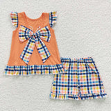 GSSO0313 Summer Embroidery Chick Colorful Girl's Shorts Set