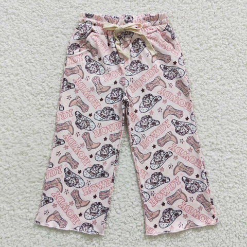 P0136 HOWDY Boots Hat Girl's Wide leg pants