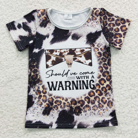 GT0194 WARNING Leopard Girl Boy Shirt Top