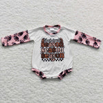 LR0280 Season Football Baby Bubble Girl's Romper