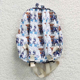 BA0078 Cow Flower Backpack Bag