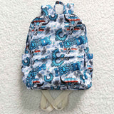 BA0076 HOWDY Blue Leopard Backpack Bag