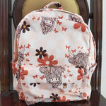 BA0074 Cow Flower Backpack Bag