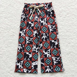 P0140 Western Plaid Girl's Wide leg pants