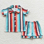 BSSO0273 Stripe Boy's Girl's Pajamas Set