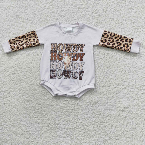 LR0282 Howdy Leopard Baby Bubble Romper