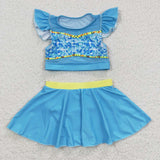 S0148 Princess Blue Cute Girl's Swimsuit