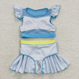 S0148 Princess Blue Cute Girl's Swimsuit