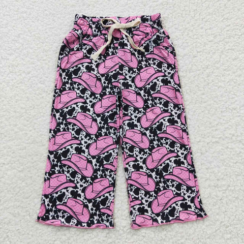 P0137 Pink Hat Girl's Wide leg pants