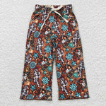 P0139 Cactus Leopard Girl's Wide leg pants