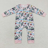 LR0322 Dad's Fishing Buddy Zip Baby Romper Onesie Girl