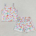 GSSO0342 Summer Leopard Girl's Shorts Set