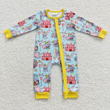 LR0346 Cartoon Elephant Balloon Zip Baby Romper Onesie