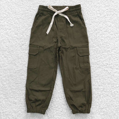 P0135 New Boy's Pockets ArmyGreen Casual Trousers Pants