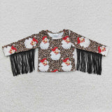 GT0186 Christmas Santa Tassel Girl Shirt Top