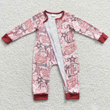 LR0306 Future Cowgirl Zip Baby Boy's Romper Onesie