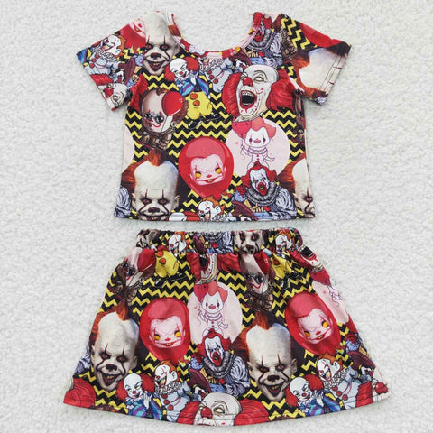 GSD0425 Halloween Clown Skirt Girl's Set