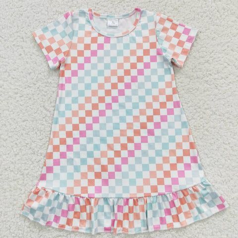 GSD0401 Plaid Colorful Girl's Dress
