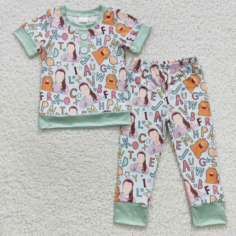 BSPO0110 ABC Green Boy's Pajamas set