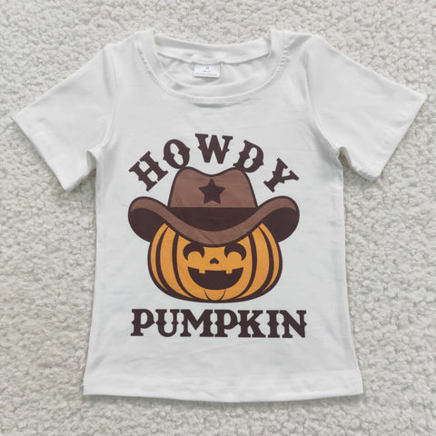 BT0249 HOWDY BOO Pumpkin Boy Shirt Top