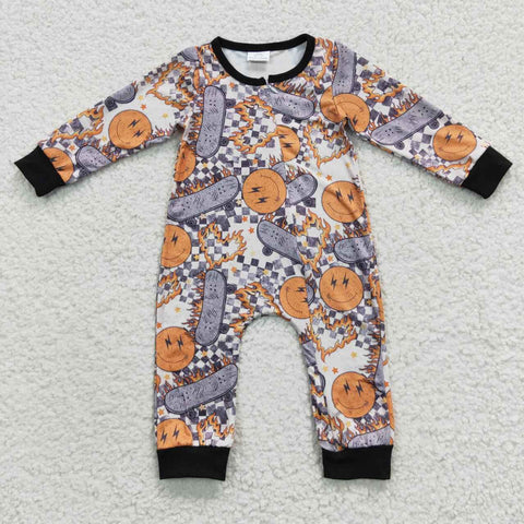 LR0305 Smiley face Zip Baby Romper Onesie