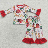 GLP0488 Farm Red Truck Pig Girl's Pajamas