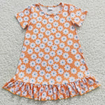 GSD0399 Flower Orange Girl's Dress