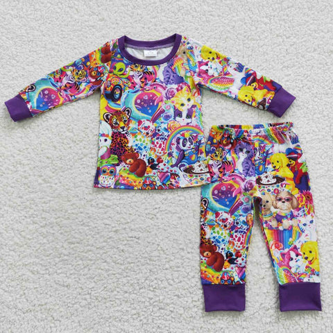 BLP0182 Cartoon Purple Tiger Boy's Pajamas