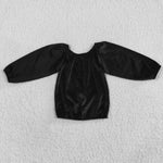 GT0198 Black Golden velvet Girl Boy Shirt Top