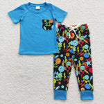 BSPO0131 Smiley face Blue Boy's set