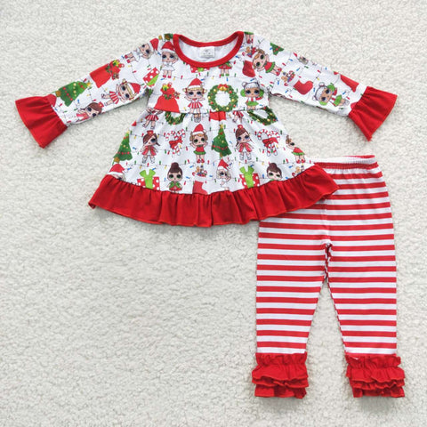 Christmas Dolls Girl's Red Outfits