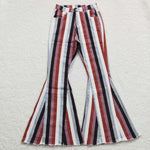 P0152 Adult Stripe Jeans Fashion Flared Pants