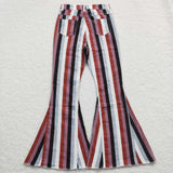 P0152 Adult Stripe Jeans Fashion Flared Pants