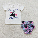 GBO0170 Scream Queen Faceless Baby Girl's Bummie Set