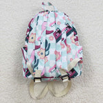 BA0082 Western Boots Plaid Flower Backpack Bag