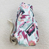 BA0082 Western Boots Plaid Flower Backpack Bag