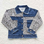 GT0203 Fashion Leopard Kids Denim Jacket