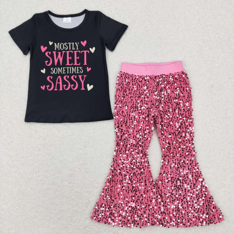 GSPO1178 Sweet Sassy Pink Sequin Girl's Set