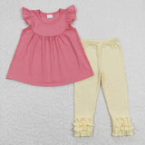 GSPO1323 Cotton Pink White Girls Set