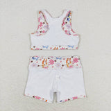 GSSO0900 Cartoon Flower Girls Shorts Set