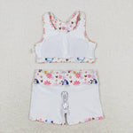 GSSO0900 Cartoon Flower Girls Shorts Set