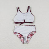 S0141 Flower Sleeveless Girl's Swimsuit