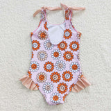 S0151 Sunflower Pink Girl's Swimsuit