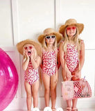 S0155 Red Leopard Girl's Swimsuit