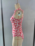 S0155 Red Leopard Girl's Swimsuit