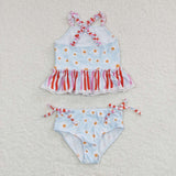 S0157 Sunflower Stripe Girl's Swimsuit